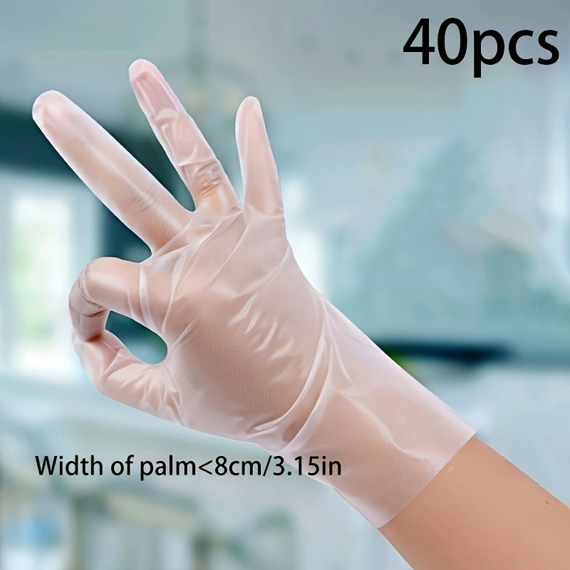 20-40 Pcs TPE Disposable Gloves Latex-Free Powder-Free Waterproof Clear Kitchen Cleaning