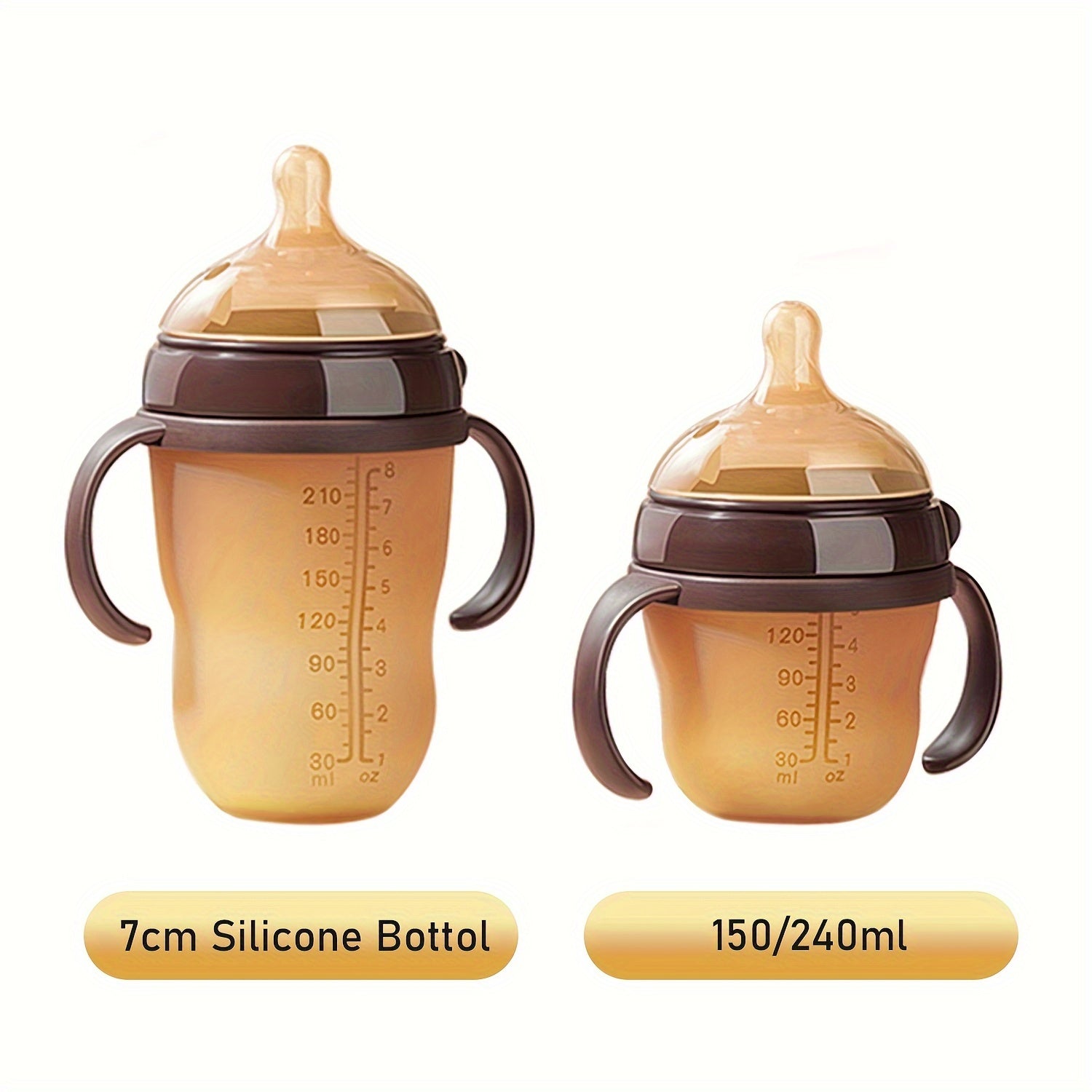 Baby Bottles for Boys and Girls 0-36 Months Silicone BPA-Free 150ml 240ml