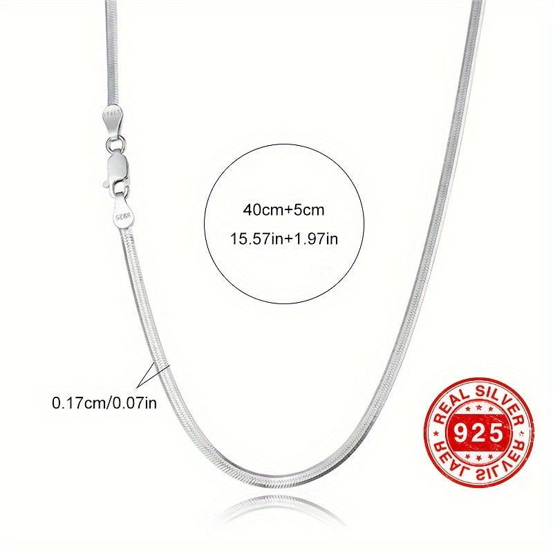 Sterling Silver Snake Chain Necklace for Women Cold Style Blade Design Light Luxury Clavicle Chain