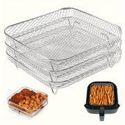Stainless Steel Air Fryer Accessories Set with Rack Dehydrator Stand and Tongs