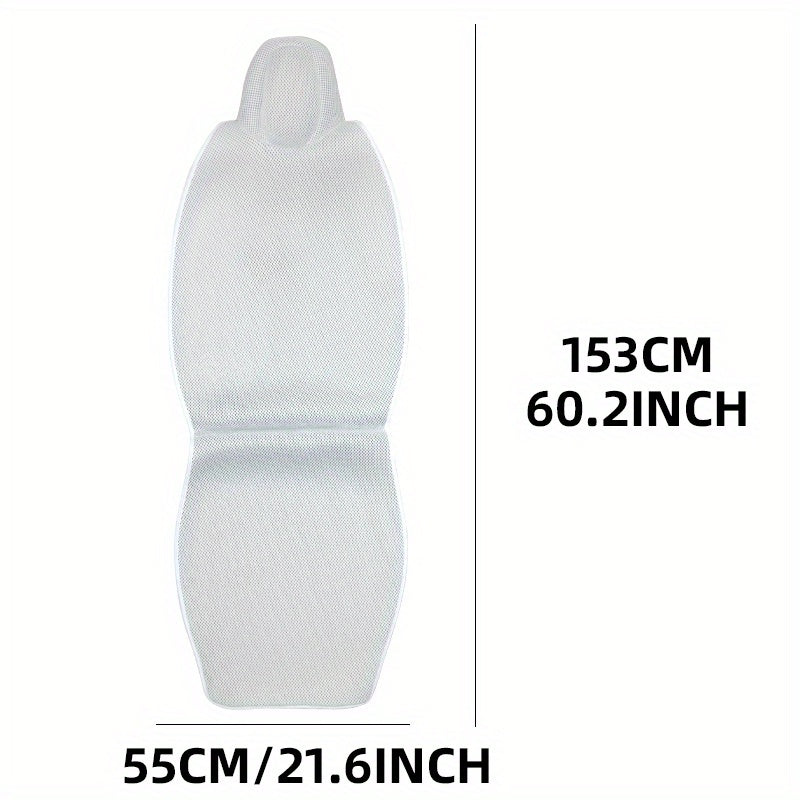 Funda de asiento delantero transpirable de seda de hielo para coche para verano blanco