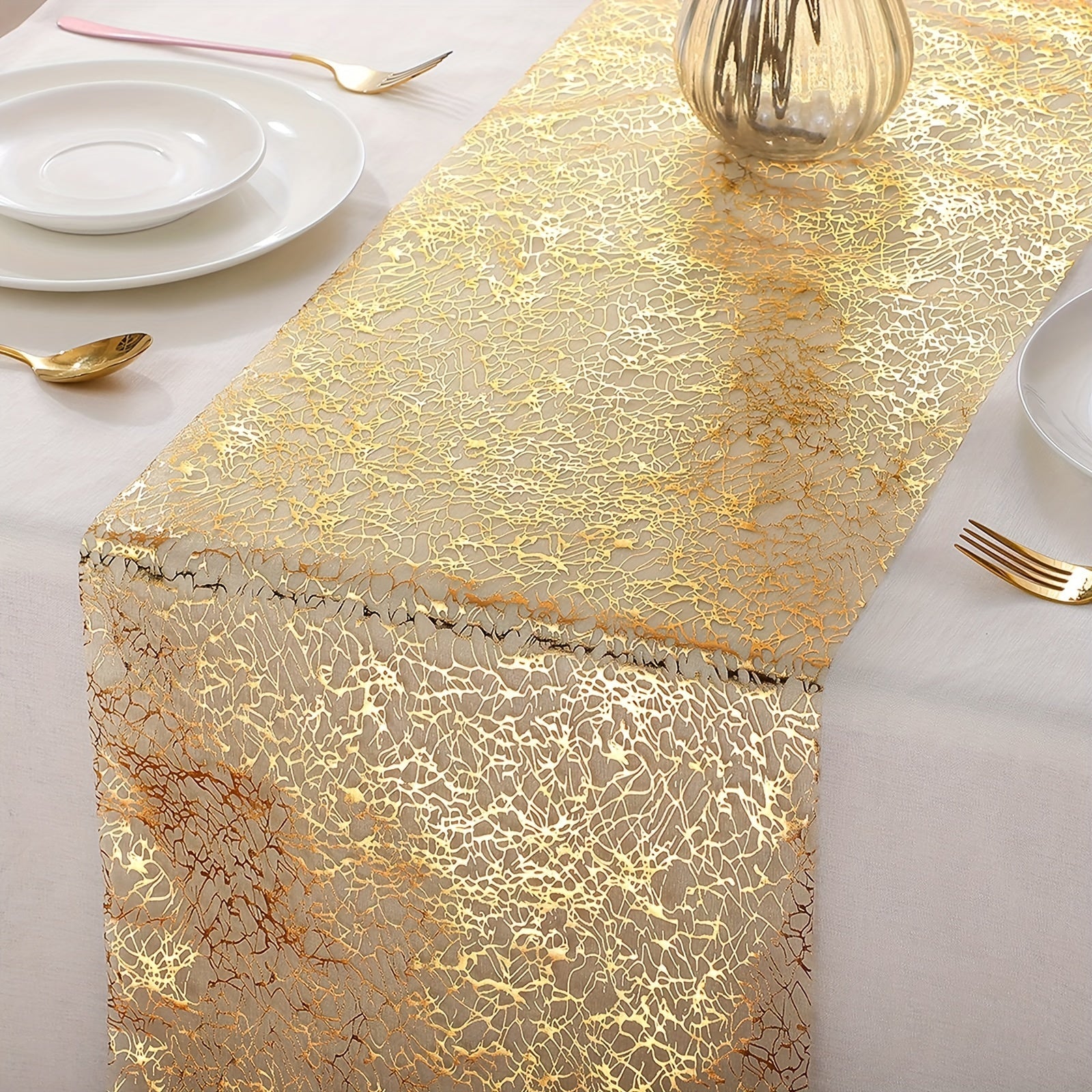 Glittering Metal Table Runner for Weddings Parties and DIY Projects