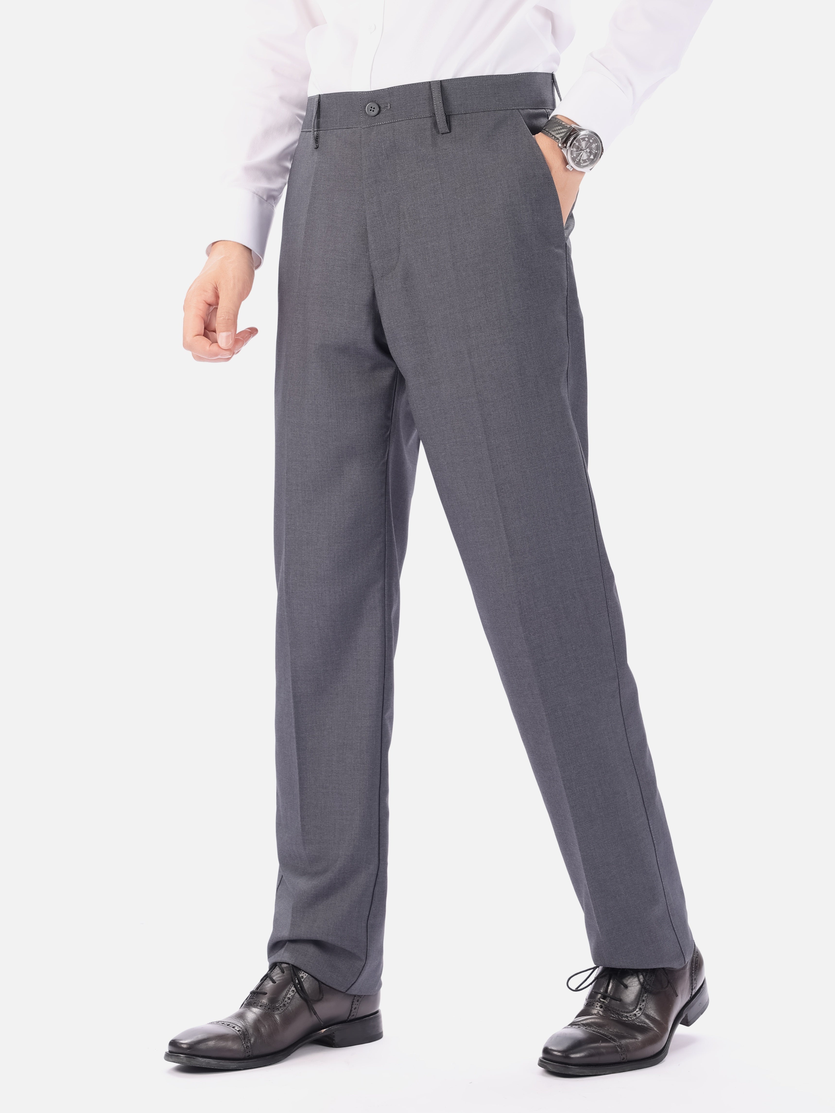 Мужские брюки классического кроя из полиэстера для официальных мероприятий, большой размер, однотонные