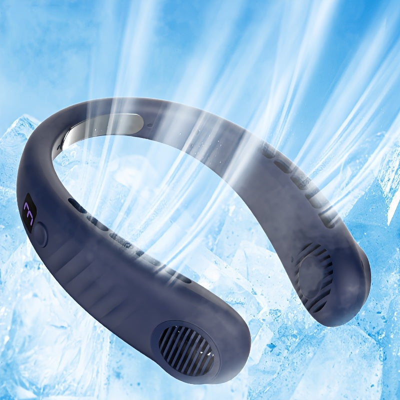 Portable Handheld Neck Fan for Women with 5-Speed Turbo Wind Rechargeable Lithium Battery