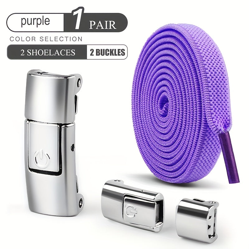 Elastic Shoelaces Set for Sneakers and Canvas Shoes Lightweight Solid Color