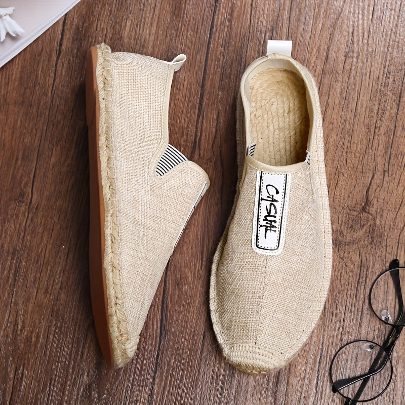 Men's Casual Slip-On Espadrilles Loafers Flax Rubber Sole Summer Spring Fall