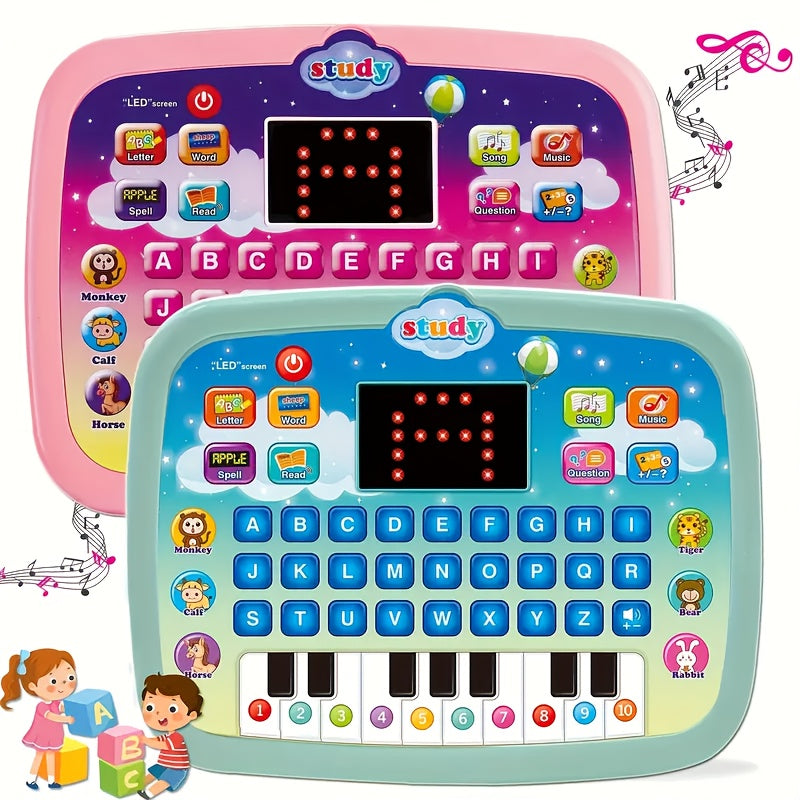 Educational Interactive Tablet with LED Screen for Learning Alphabet Numbers Words Music Math