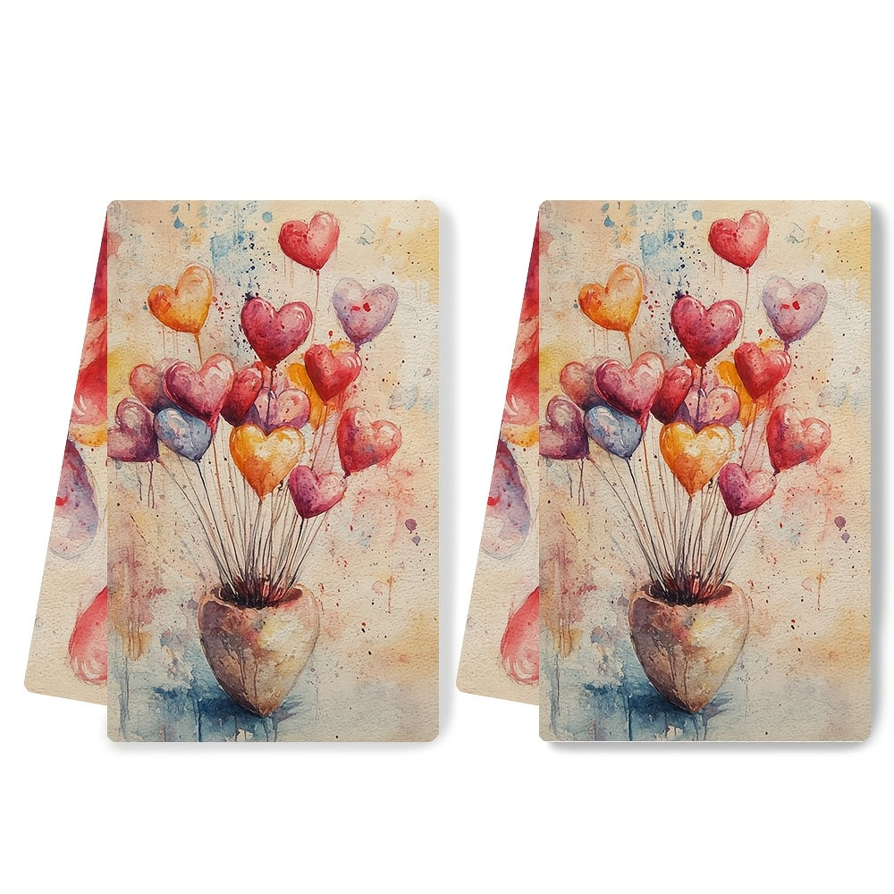 Valentine's Day mavzusidagi 2 dona ultra yumshoq oshxona sochiqlari, bayram bezaklari uchun yuqori singdiruvchi. Mashinada yuvish mumkin va o'lchami 16x24 dyuym. Mahsulot kodi: 2KYSYS1217664.