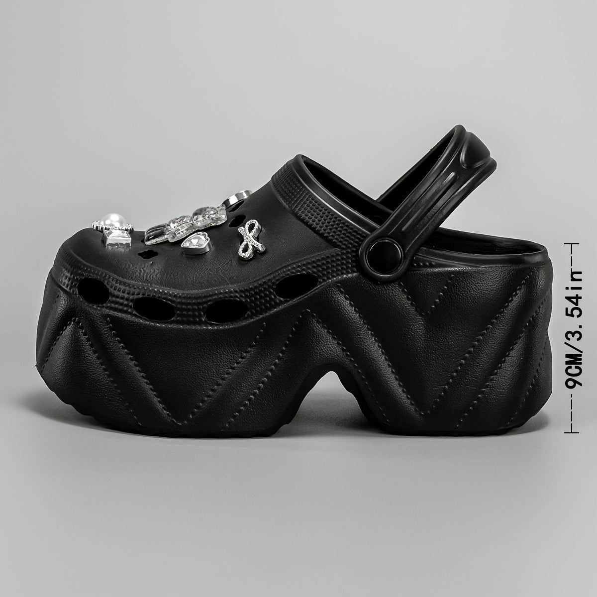 Women's Rhinestone Bear Decor Clogs Casual Hollow Out Garden Shoes