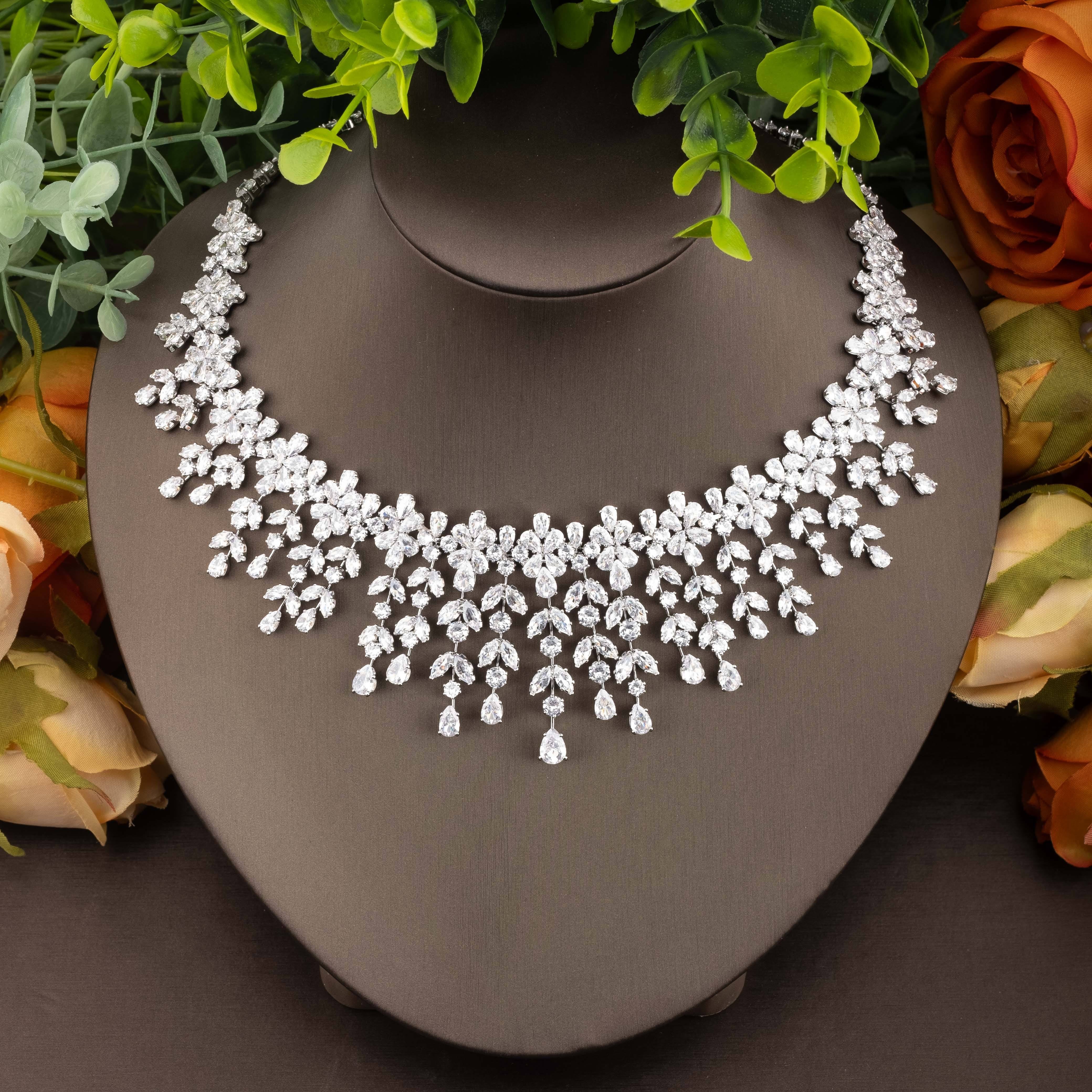 Women's Jewelry Set with Cubic Zirconia Tassel for Wedding and Formal Wear