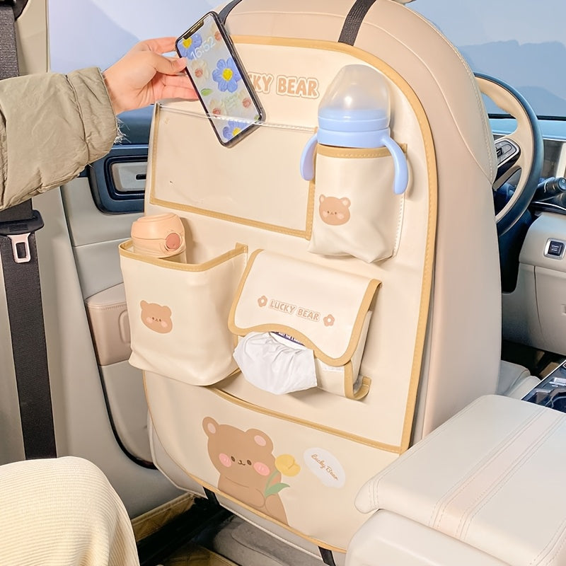 Bolalar multikartinalari uchun o'rdak va quyon avtomobil tashkilotchisi, ko'p bo'limli saqlash sumkasi