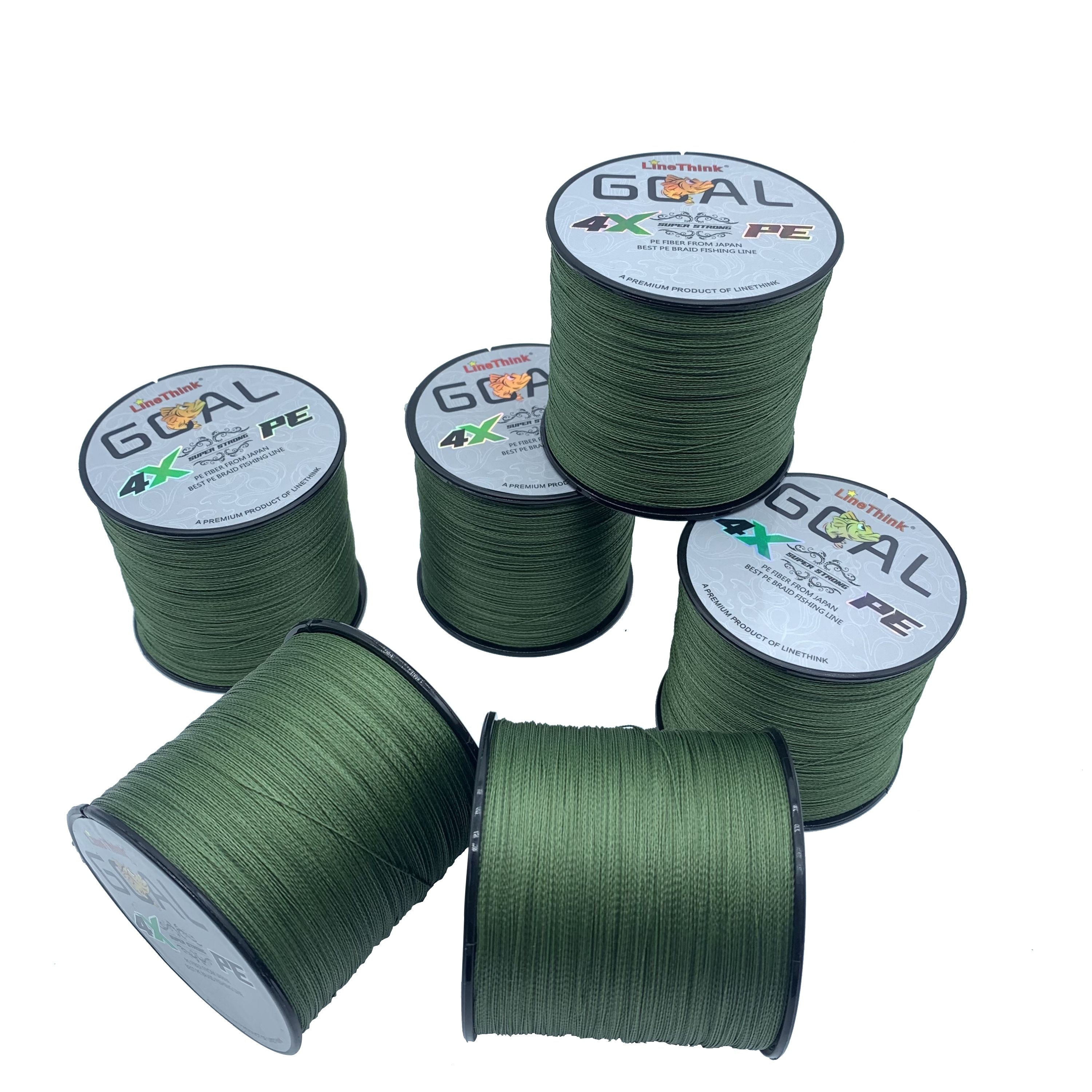 Durable 4-Strand Braided PE Fishing Line 500m Sea Fishing Green