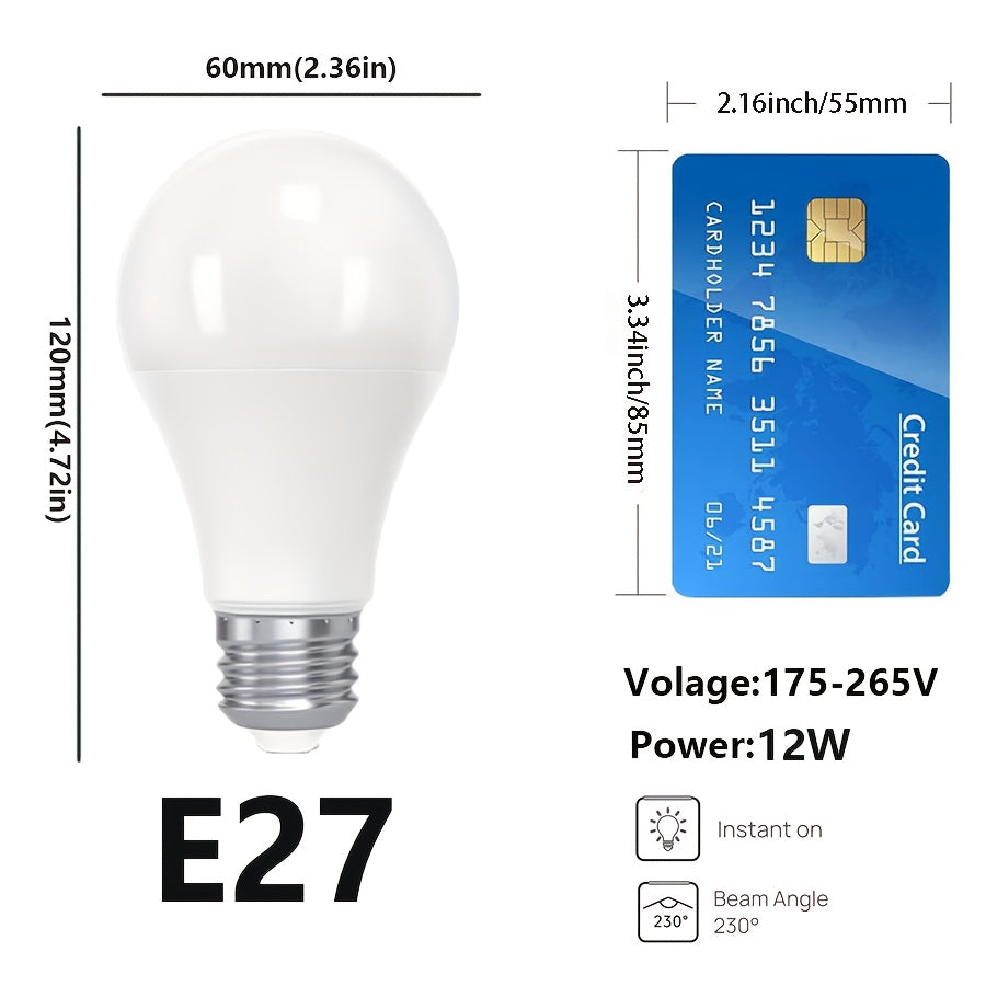 10-Pack E27 12W LED Light Bulbs Warm White Cool White Neutral White Indoor Lighting