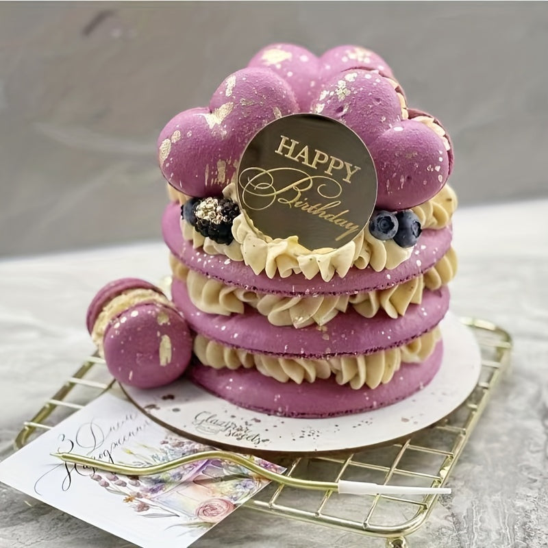 Set of 9 Acrylic Birthday Cake Toppers for Dessert Table and Cupcake Decoration