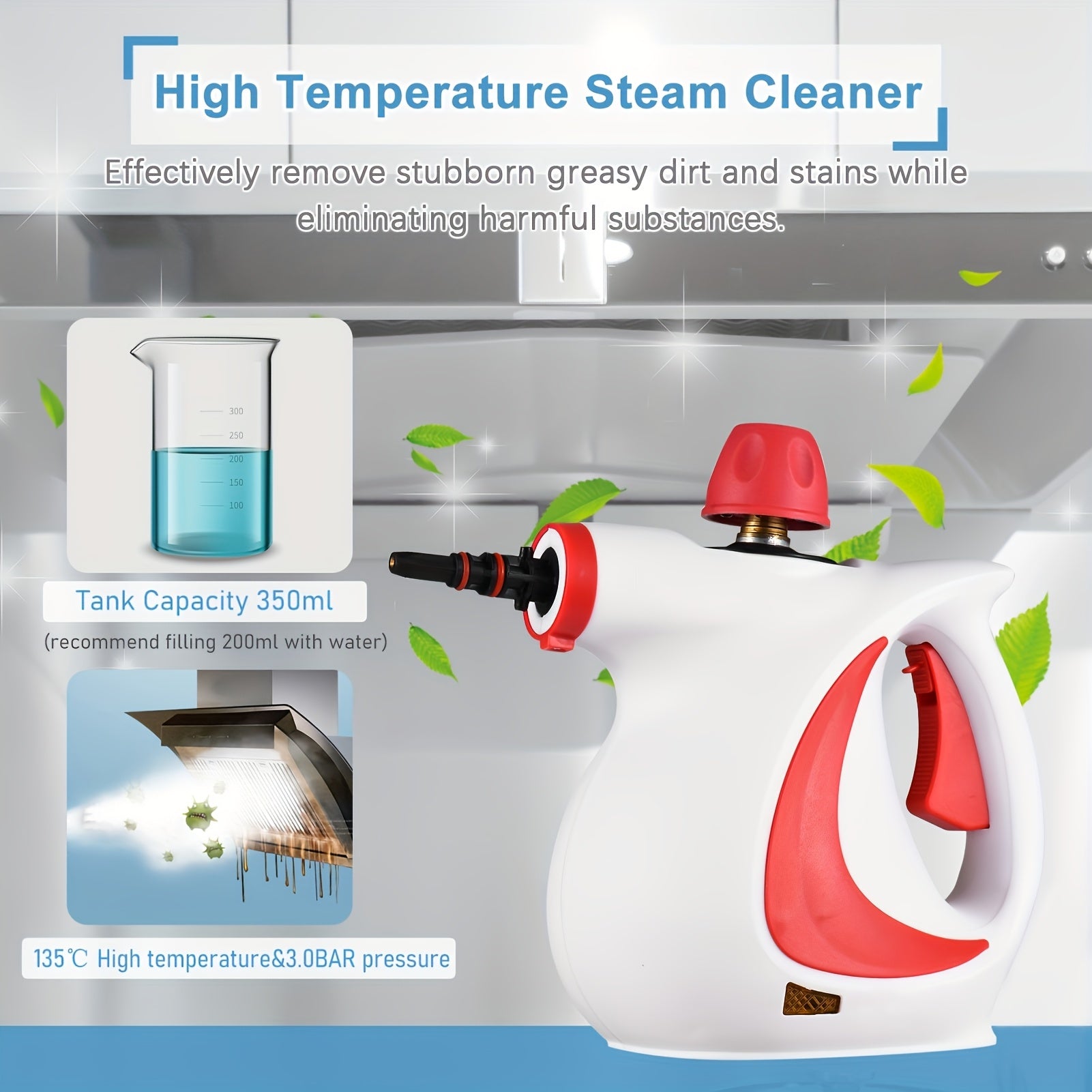 Portable Handheld Steam Cleaner with 9 Accessories for Multifunctional Cleaning