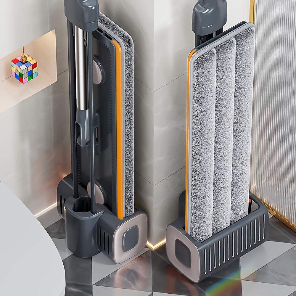 Microfiber Flat Mop Set with Extendable Handle and Washable Pads for Living Room Cleaning