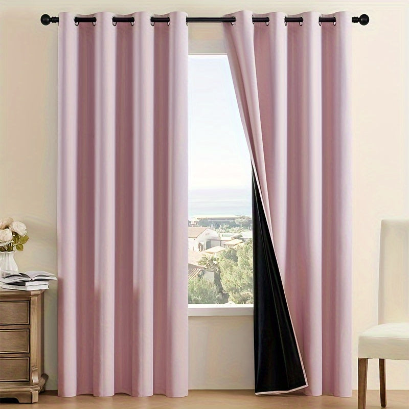 Blackout Curtain Panels Water-Resistant Grommet Top for Living Room Bedroom