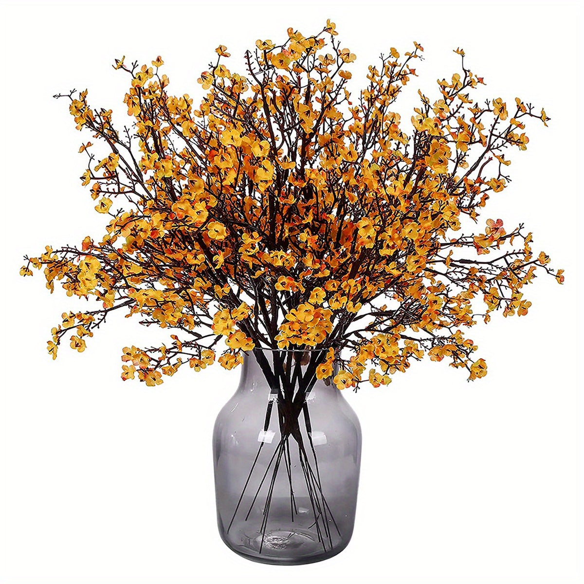 Artificial Green Flowers Set of 3 Realistic Imitation Single Stem for Home Wedding Decor