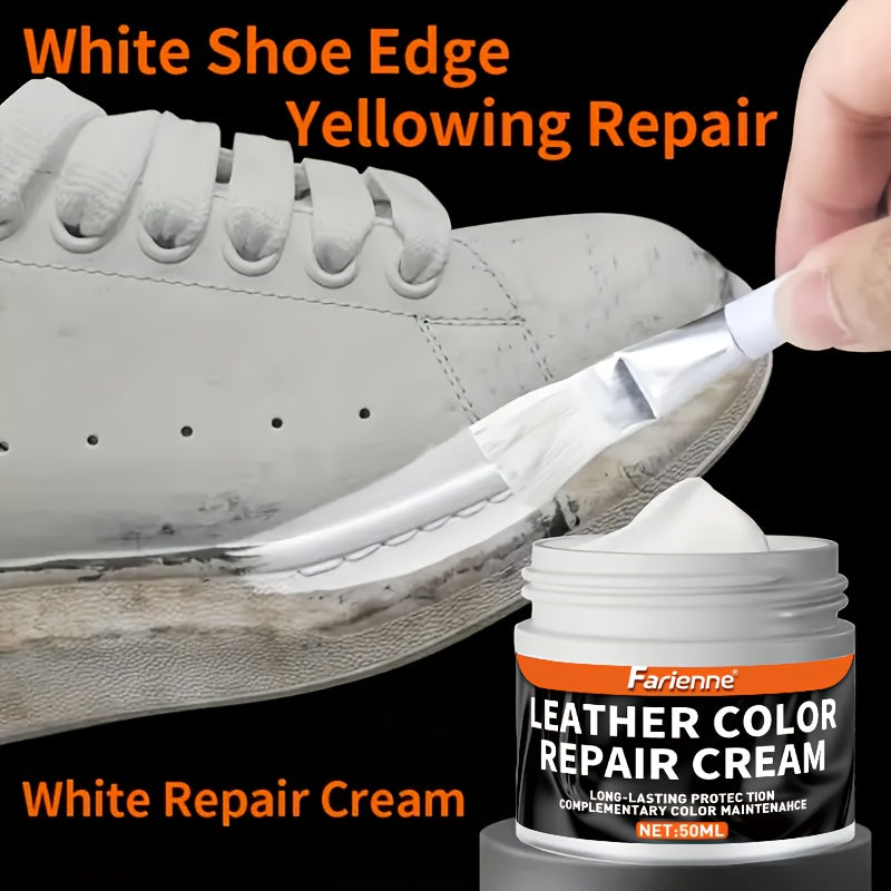 White Faux and Vinyl Shoe Repair Kit - Color Fixing Cream for Scratches