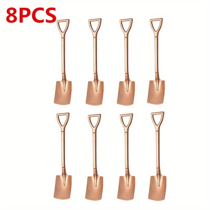 Set of 4 or 8 Stainless Steel Coffee Scoops Shovel Shape for Tea Ice Cream Kitchen