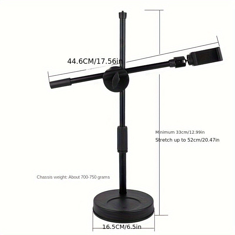 Adjustable Overhead Desk Mount for Live Streaming and Selfie Photography Mobile Phone Holder