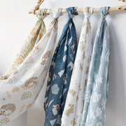 5 ta ko'p funksiyali muslin o'ralgan ovqat berish burp matolari, 60*60 sm o'lchamda, yuz va qo'llar uchun mukammal yumshoq paxta bambukdan tayyorlangan.