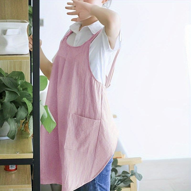 Linen Apron for Restaurants and Kitchens, Durable Cooking and Serving Apron