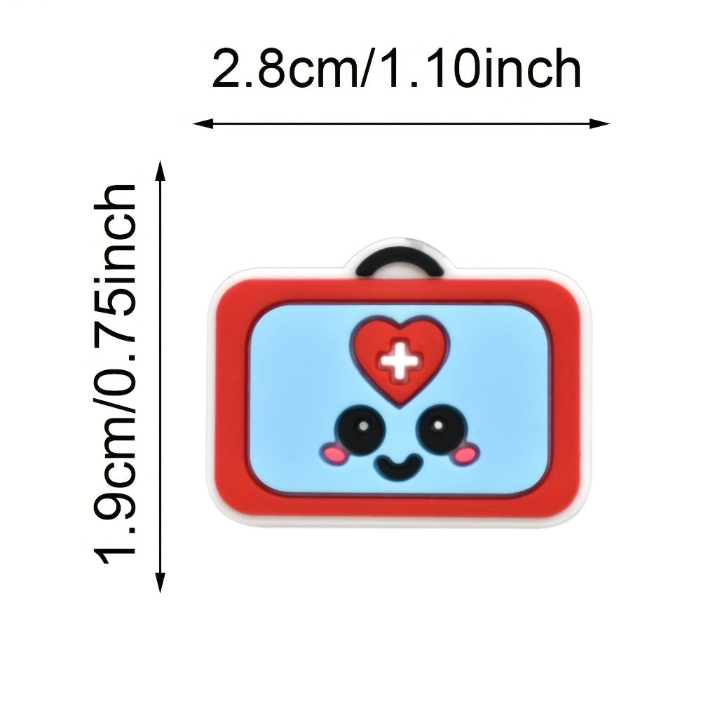 22/45 Pcs Soft PVC Cartoon Medical Shoe Charms Nurse Mask Shoe Accessories