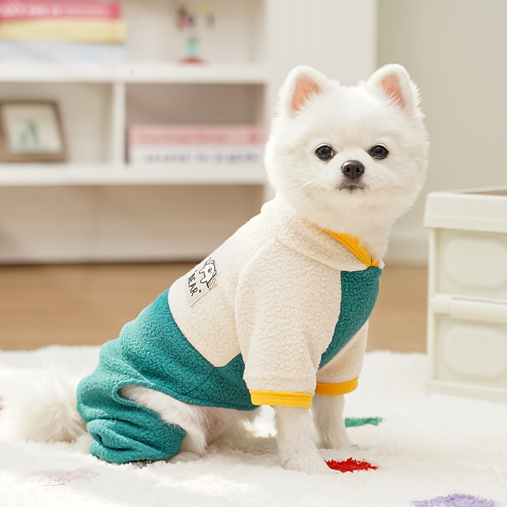 Fleece Pet Jumpsuit for Small to Medium Dogs and Cats Winter Fall Pullover
