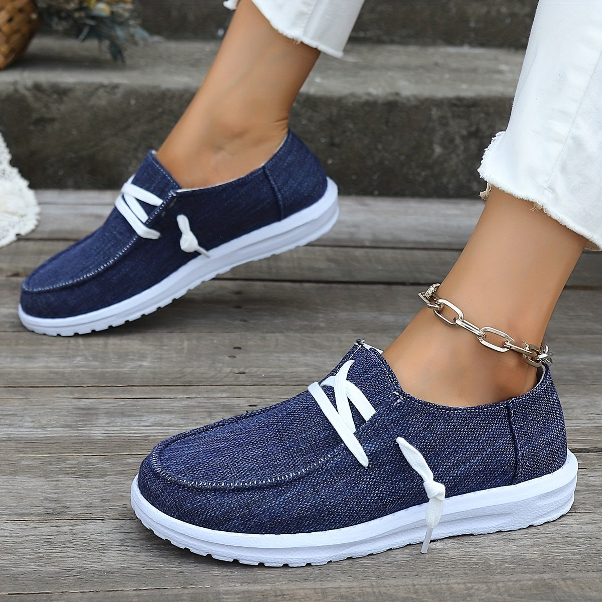 Women's Floral Canvas Sneakers Lightweight Slip-On Shoes with EVA Sole