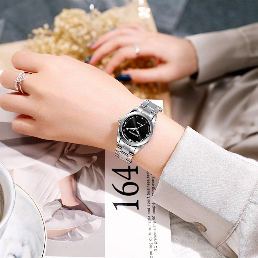 Women's Stainless Steel Watch with Calendar and Luminous Dial