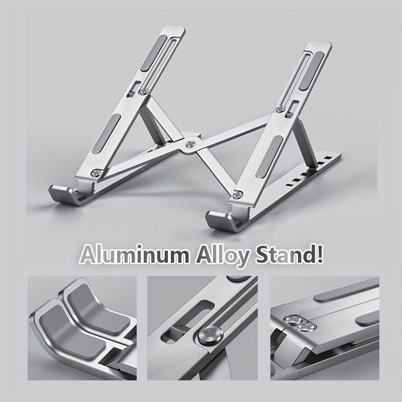 Aluminum Alloy Dual Cooling Gaming Laptop Stand Adjustable Foldable for Tablets Notebooks