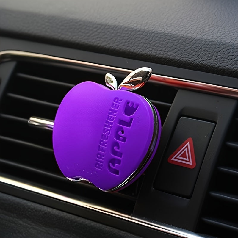 Pink Apple-Shaped Car Air Freshener with Floral Scent and Vent Clip