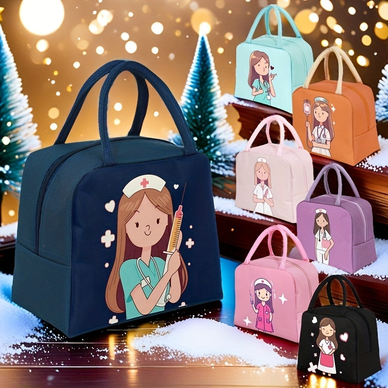 Insulated Lunch Tote for Work Travel or Picnic, Oxford Cloth, Easy Carry