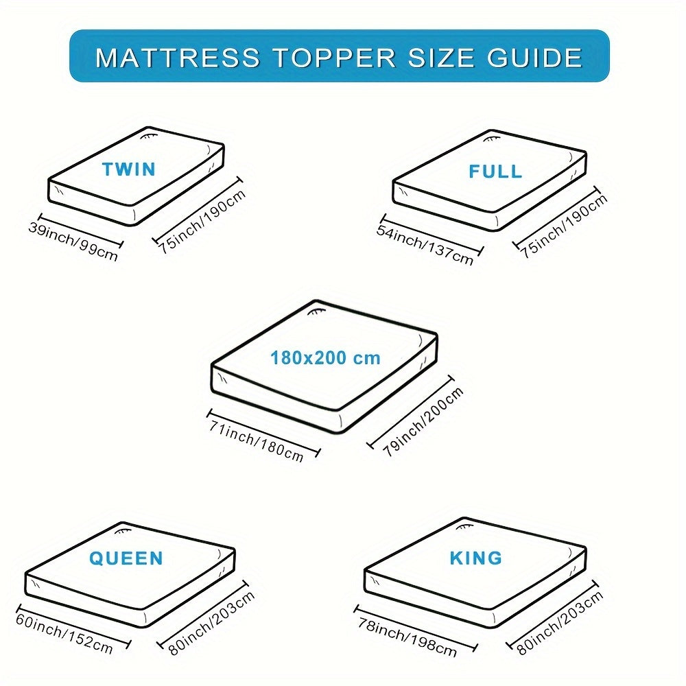 Extra Thick Mattress Topper for Back Pain Relief Breathable Fitted Pad Up to 21 Inches
