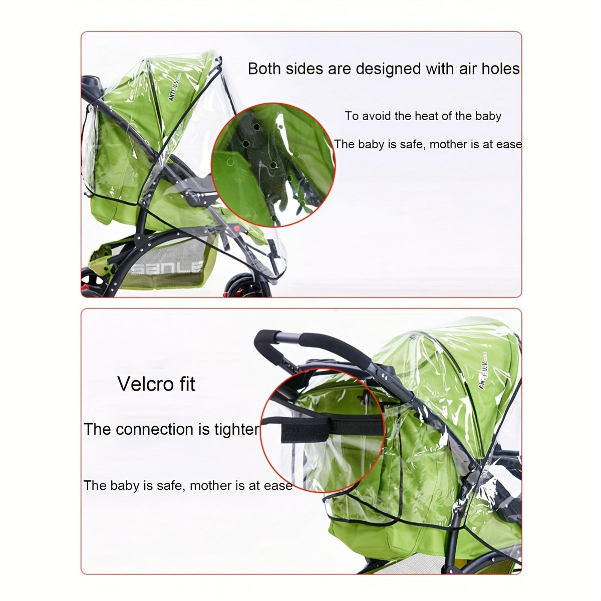 Universal Baby Stroller Rain Cover Windproof with Air Holes