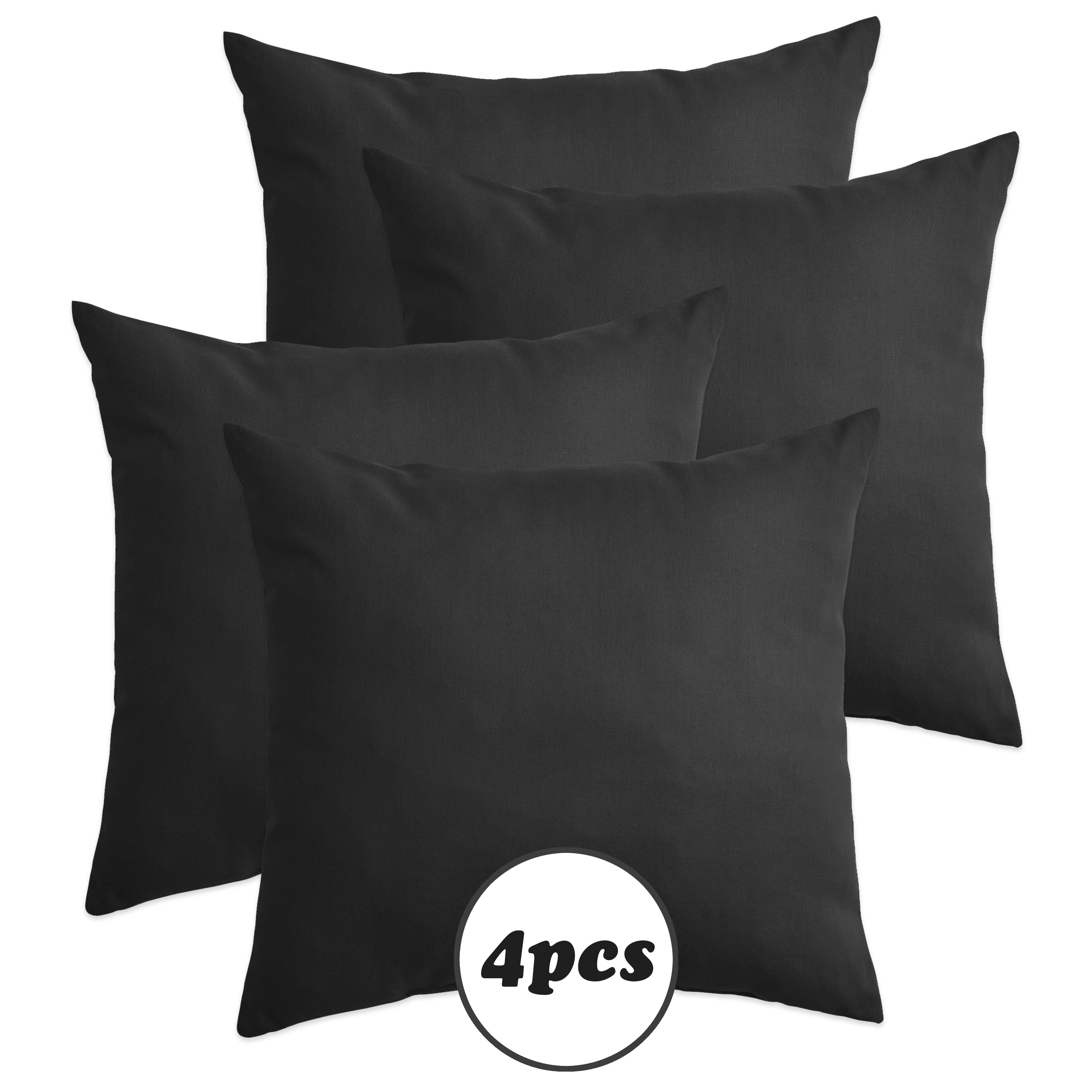 Set of 4 Microfiber Pillowcases Solid Color for Bedroom and Living Room