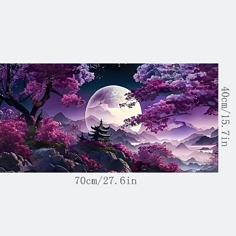 Diamond Painting Kit Modern Abstract Landscape Water Moon Tree 70x40cm for Adults