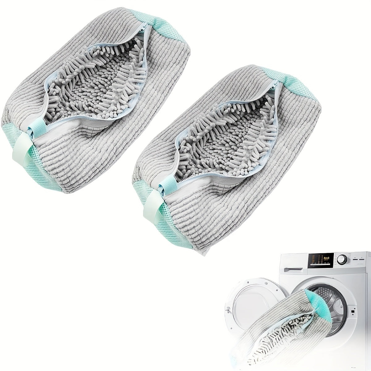 Сумки для стирки обуви Seayoon 2 шт. - Прочные сумки для стирки для любого размера обуви, защитные чехлы на молнии, сумки для стирки обуви