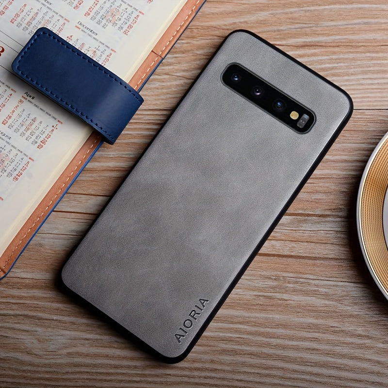 Faux Leather Phone Case for Samsung Galaxy S10 Plus S10e S10 Lite Full Protection Slim Cover