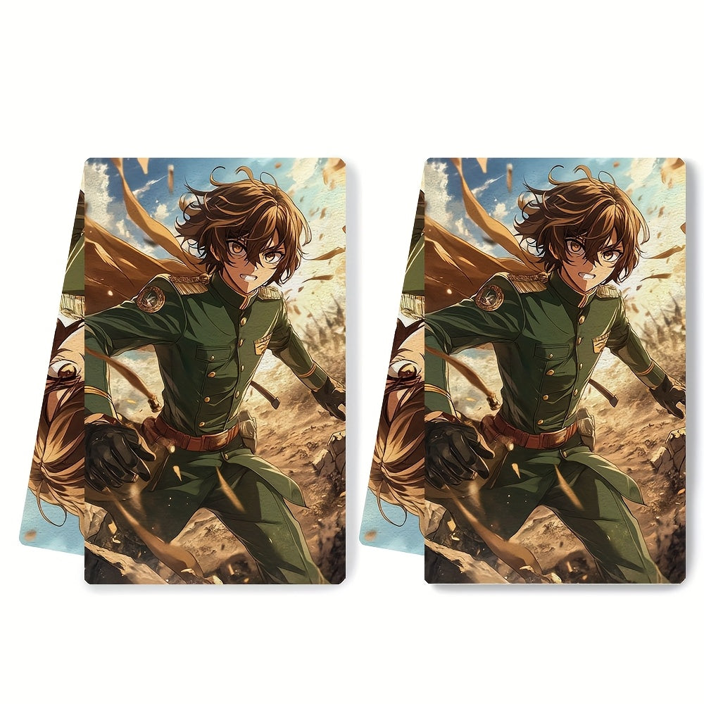 Набор кухонных полотенец для мальчика-аниме, впитывающие полотенца для посуды для праздничного декора