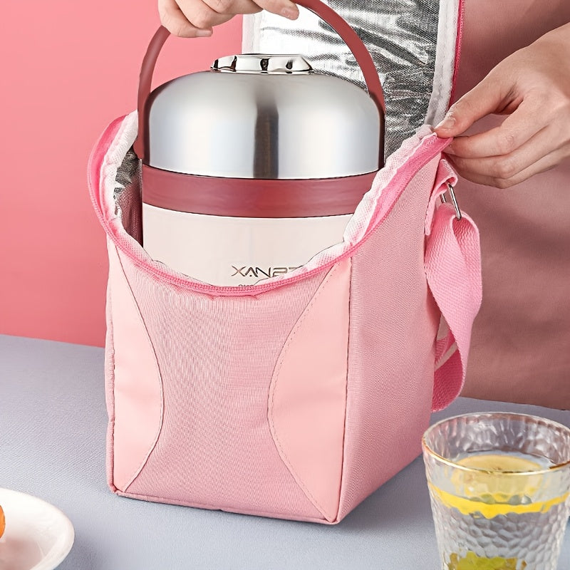 Double-layer vacuum-insulated stainless steel lunch box for hot cold food storage outdoor camping picnics