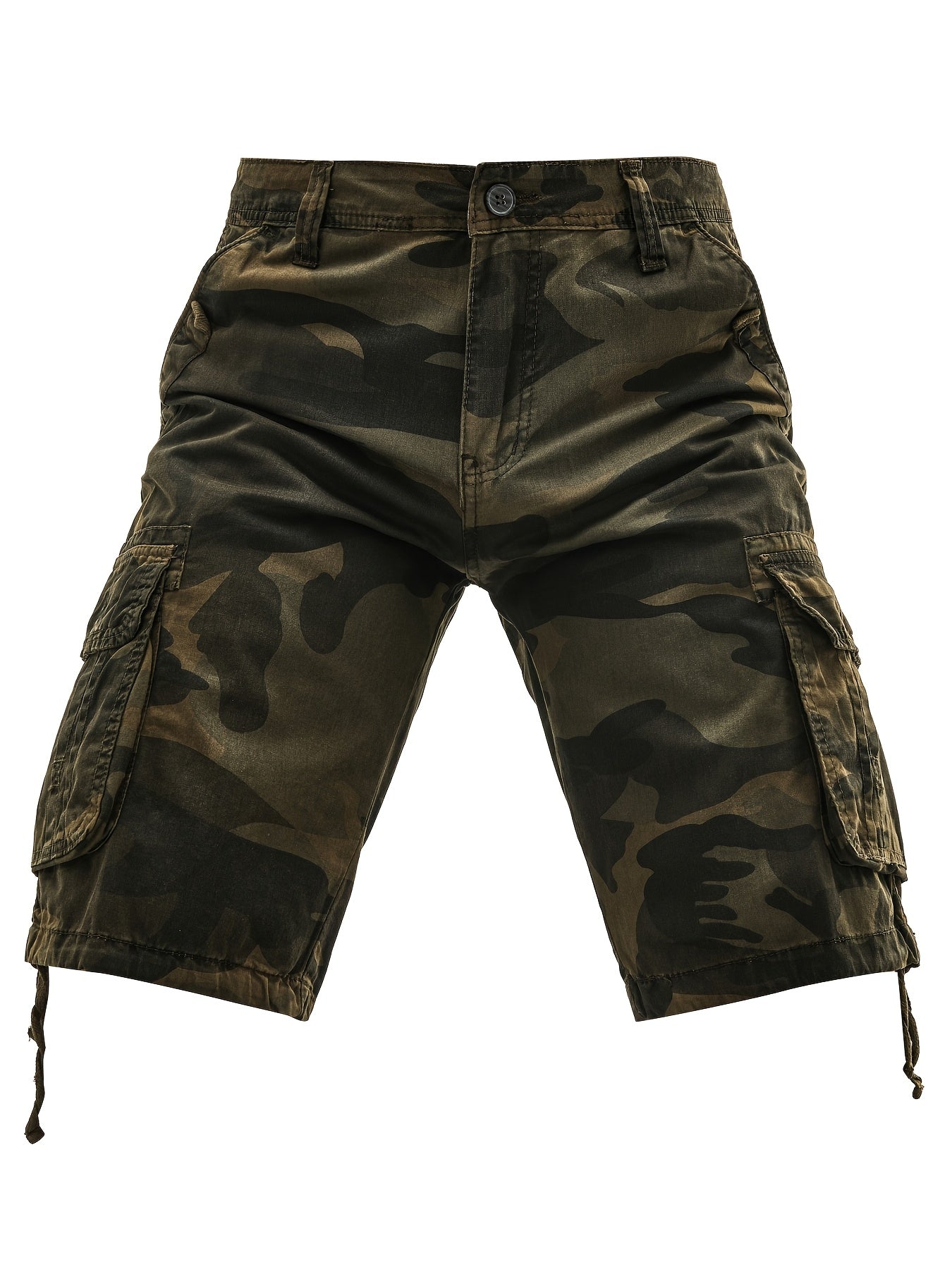 Men's Plus Size Cotton Camo Cargo Shorts Street Style Multi-Pocket Non-Stretch Fabric
