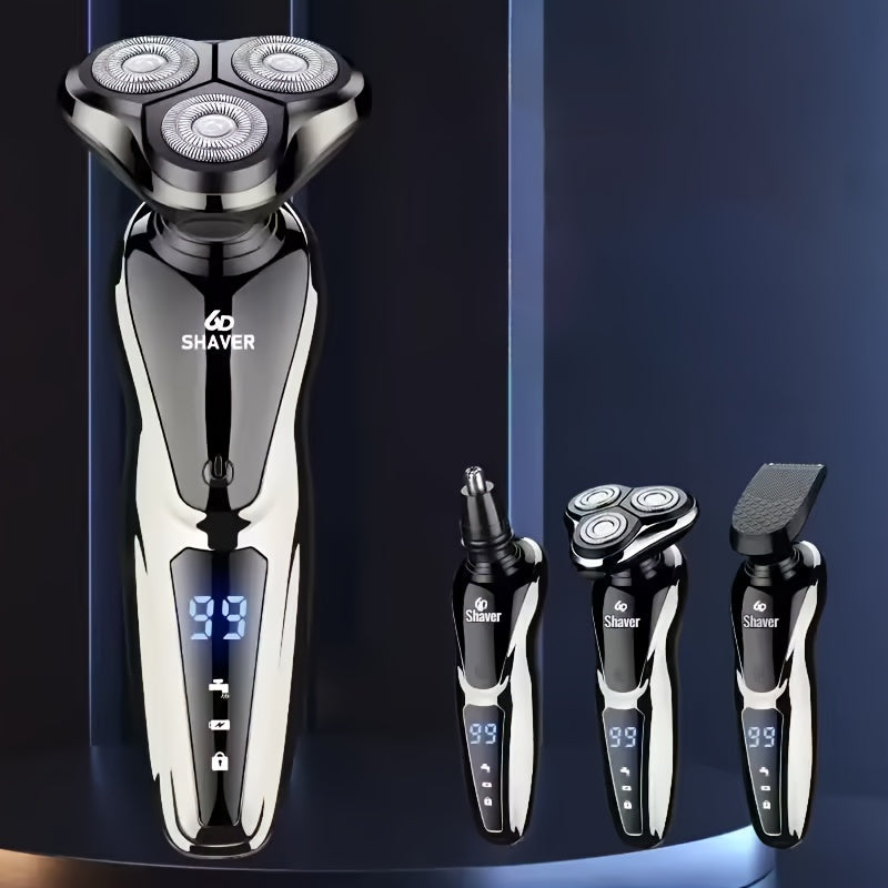 3-in-1 Rechargeable Electric Razor for Men Nose Hair Sideburns Trimmer Waterproof Gift