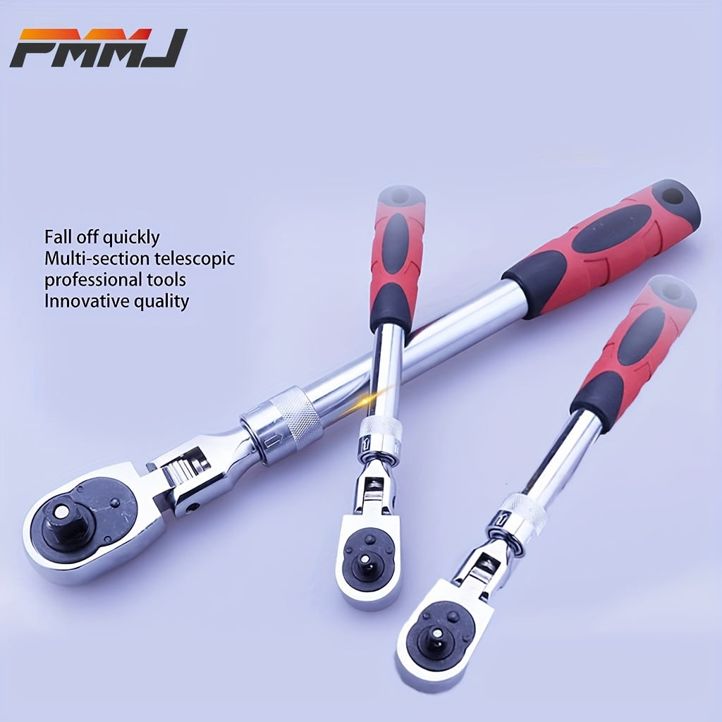 Telescopic Head Ratchet Wrench 1/4 3/8 1/2 Chrome Vanadium Steel Quick Release