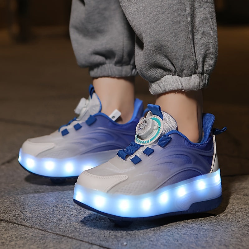 LED Roller Skates for Teens and Adults with TPR Sole EVA Insole Rotary Buckle Indoor Outdoor Sports