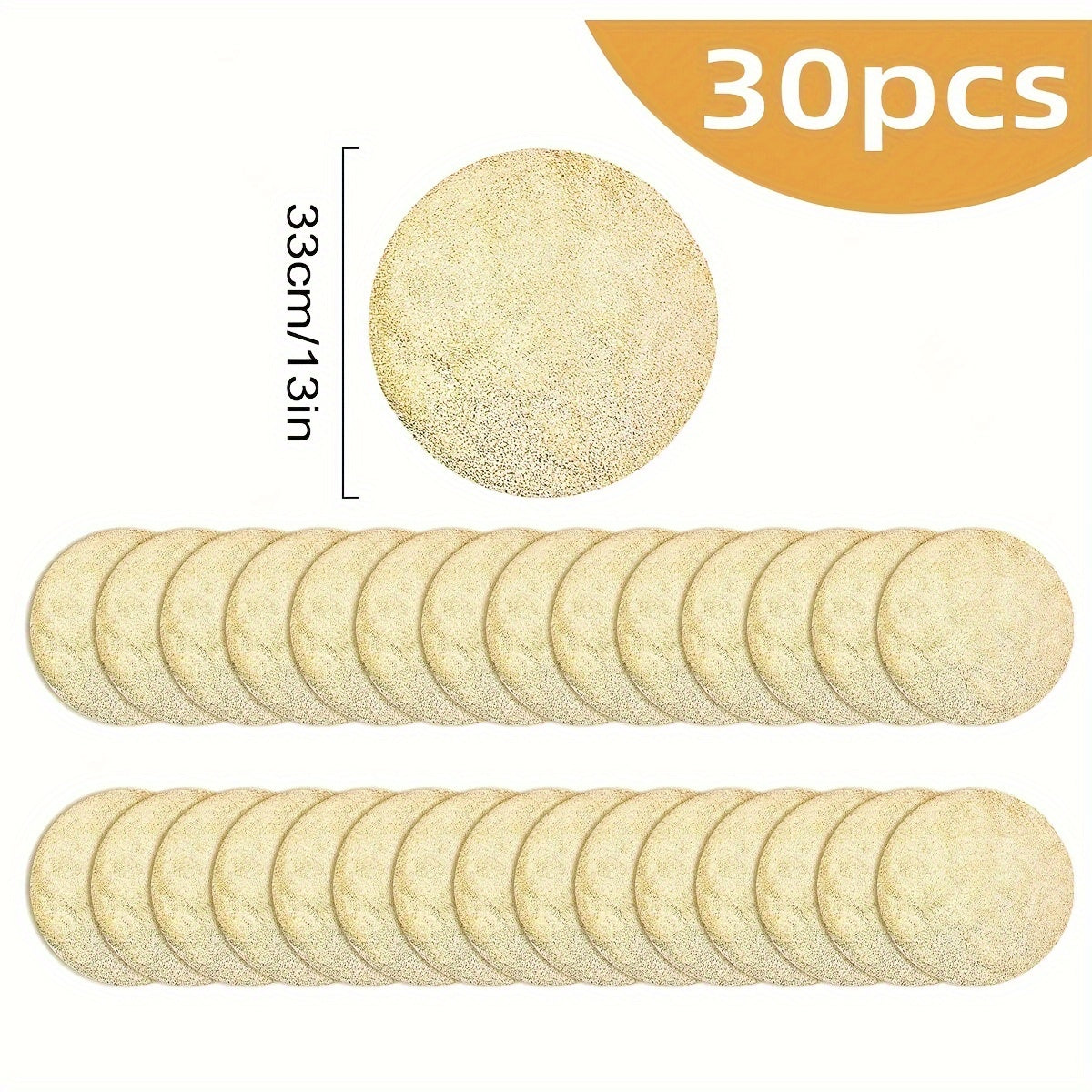 Gold Foil Mesh Round Placemats 33cm for Dining Weddings Parties Home Decor