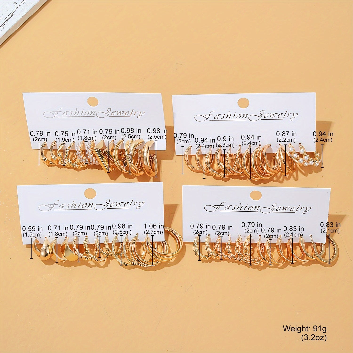 Set of 24 Heart Hoop Earrings with Imitation Pearls and Alloy Posts for Women Girls Daily Wear Gift