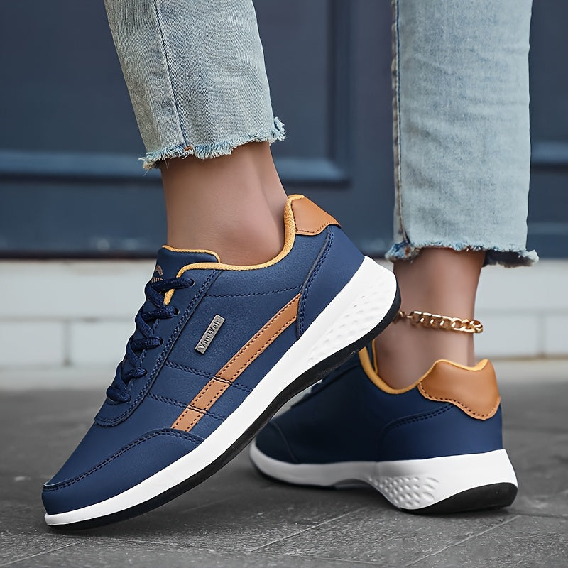 Women's Casual Lace-Up Sneakers with Platform Soft Sole Low Top All-Season