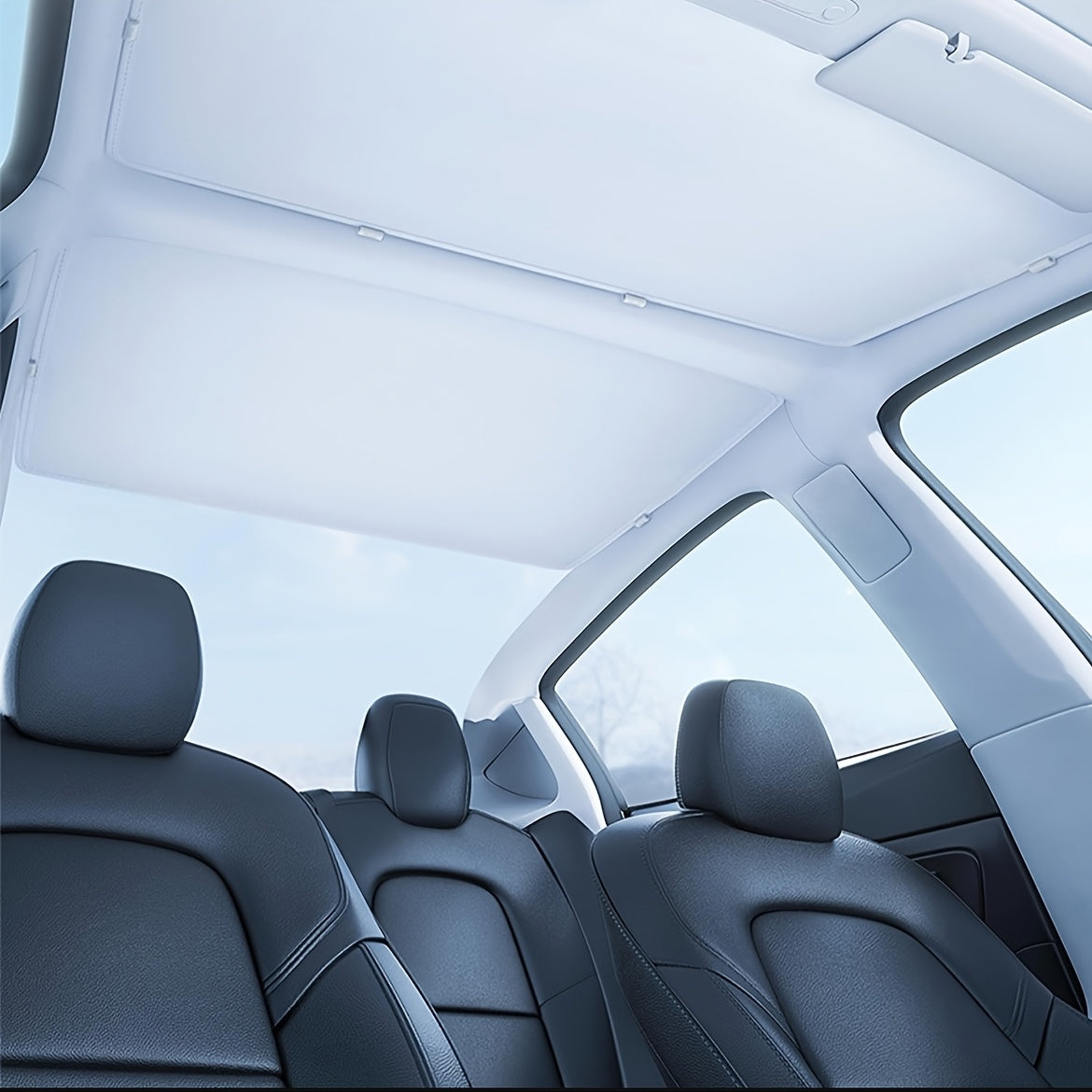 Universal Car Sunshade Curtain Dual-Layer UV Heat Insulation for Vehicles